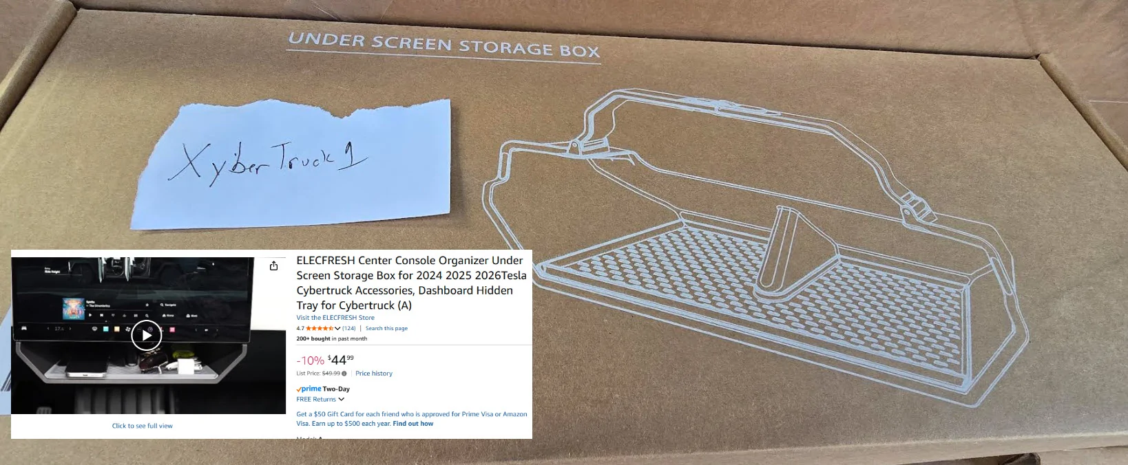 Tesla Cybertruck Cybertruck Accessories For Sale UnderScreen Storage 45