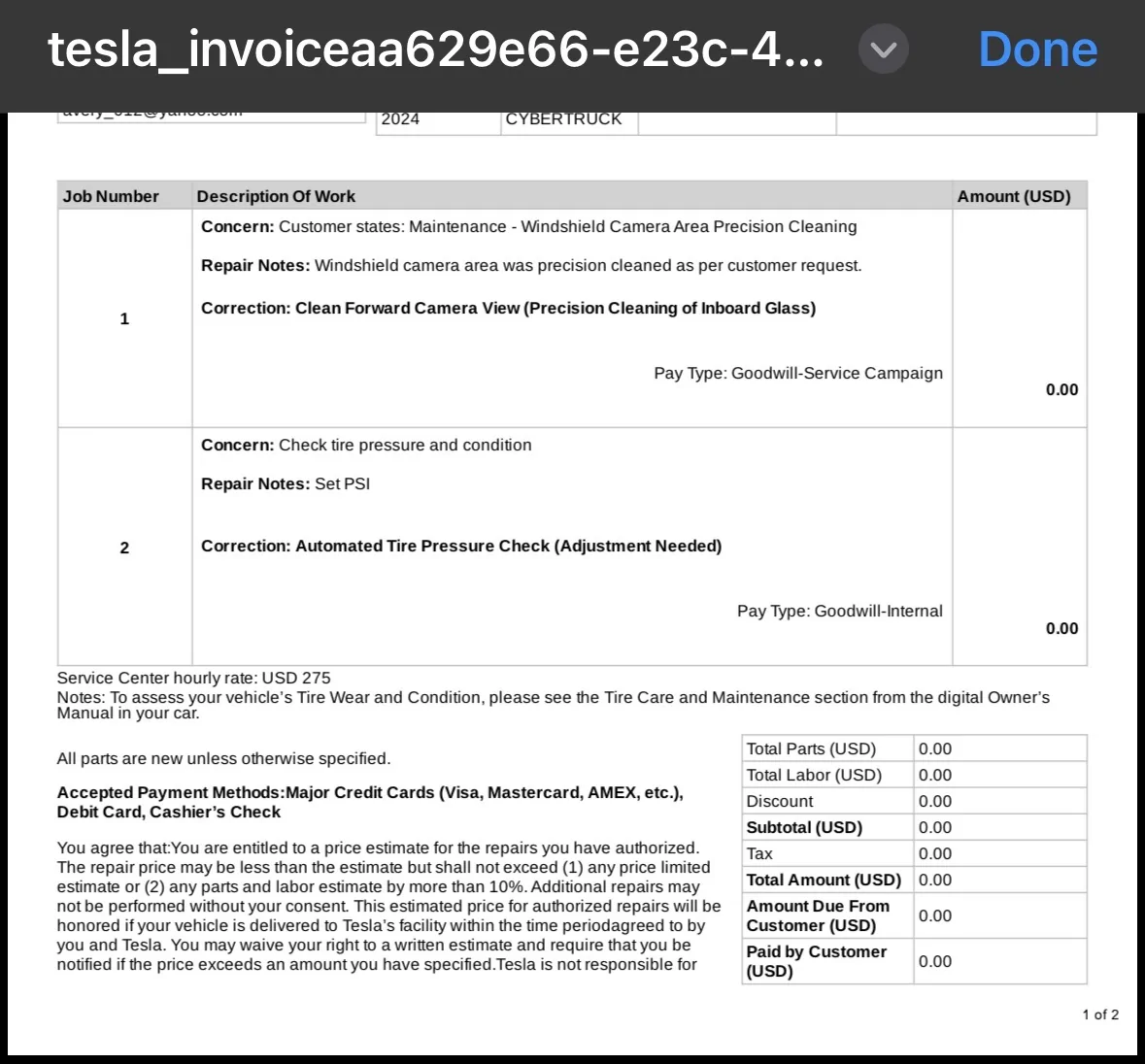 Tesla Cybertruck Cleaning front windshield camera IMG_0548