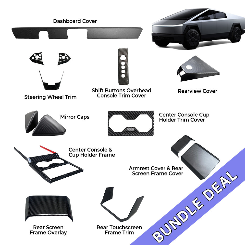 Tesla Cybertruck Transform Your Cybertruck with a Full Real Carbon Fiber Interior Kit +🎄Christmas Sale! Bundle-Cybertruck_carbon_fiber-11.24