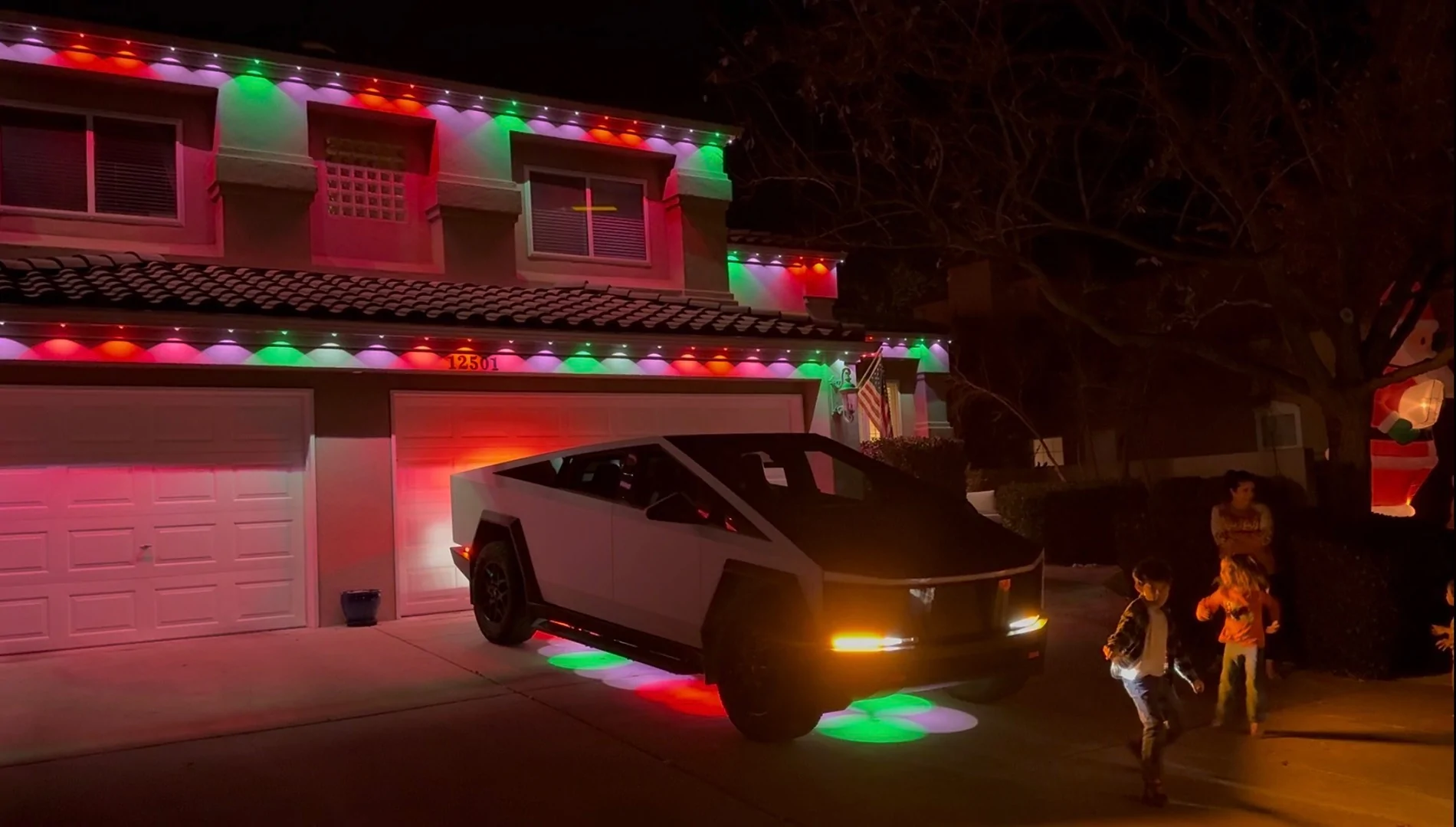 Tesla Cybertruck Anyone else light up their Cybertruck for Christmas? IMG_8294
