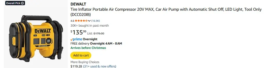 Tesla Cybertruck Cybertruck Air Compressor + Tire Repair Kit -- User Experience Review dewalt compresor