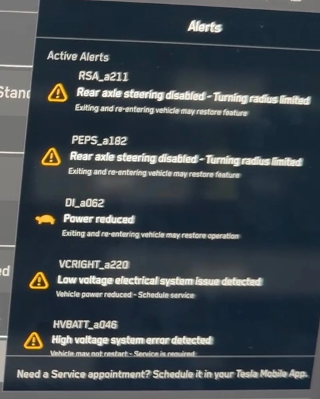 Tesla Cybertruck Truck dead, then resurrected: errors VCRIGHT_a220 low voltage and HVBATT_a046 IMG_6802