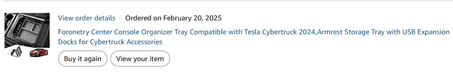 Tesla Cybertruck Center Console Armrest Organizer Tray w/ USB Expansion Ports Dock (Foronetry) Screenshot 2026-01-07 182452