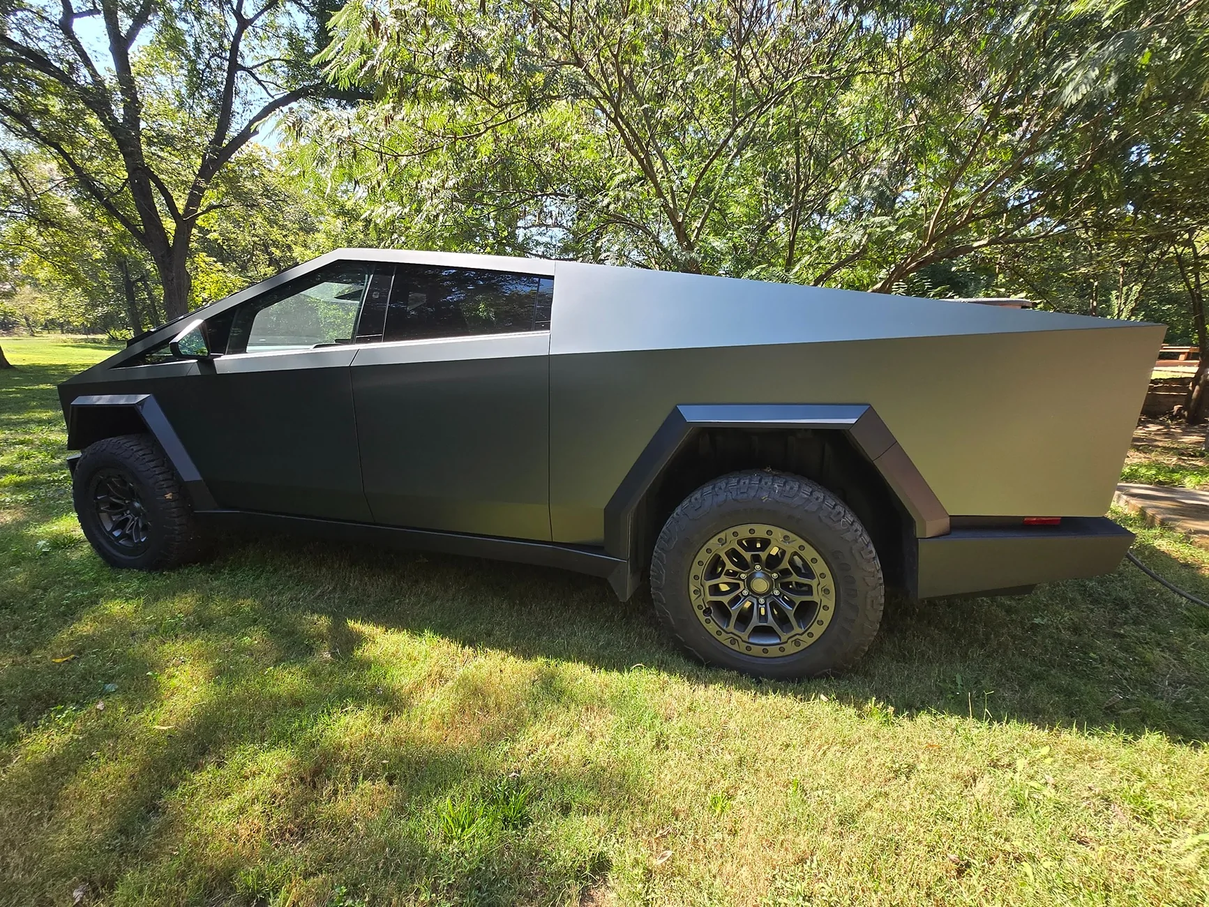 Tesla Cybertruck Installed Inozetek Satin Midnight Moss PPF Wrap kit at T Sportline 20251003_132731