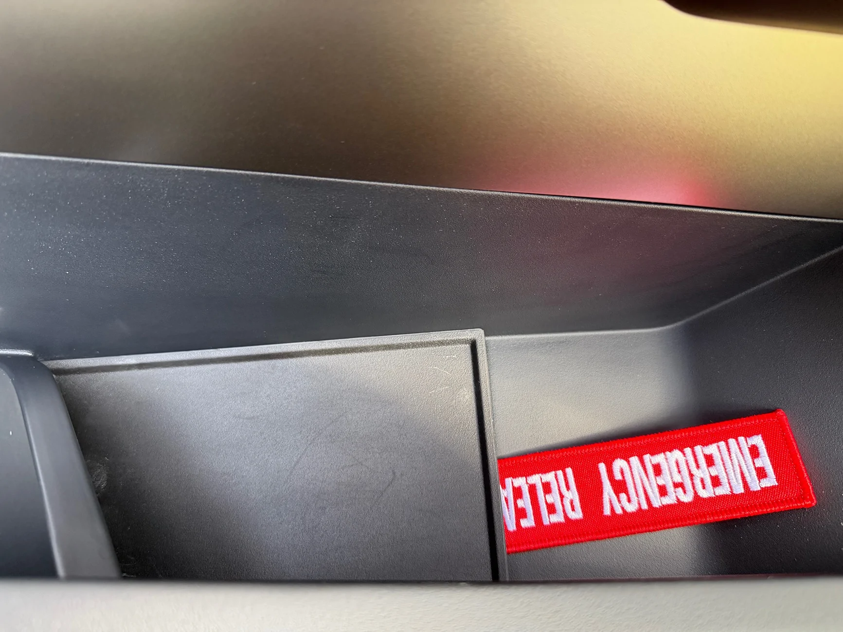 Tesla Cybertruck Emergency Exit Rear Door Release Ideas IMG_6873