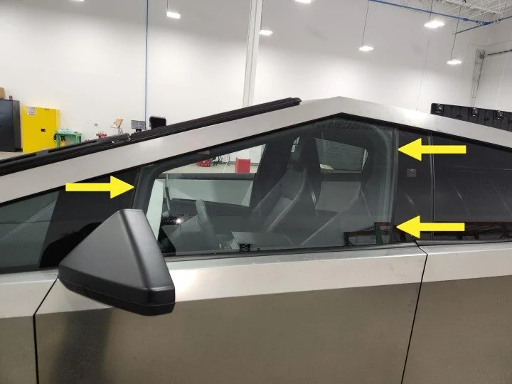 Tesla Cybertruck Road wind noise improved with easy fix: lower rear windows slightly! IMG_7364