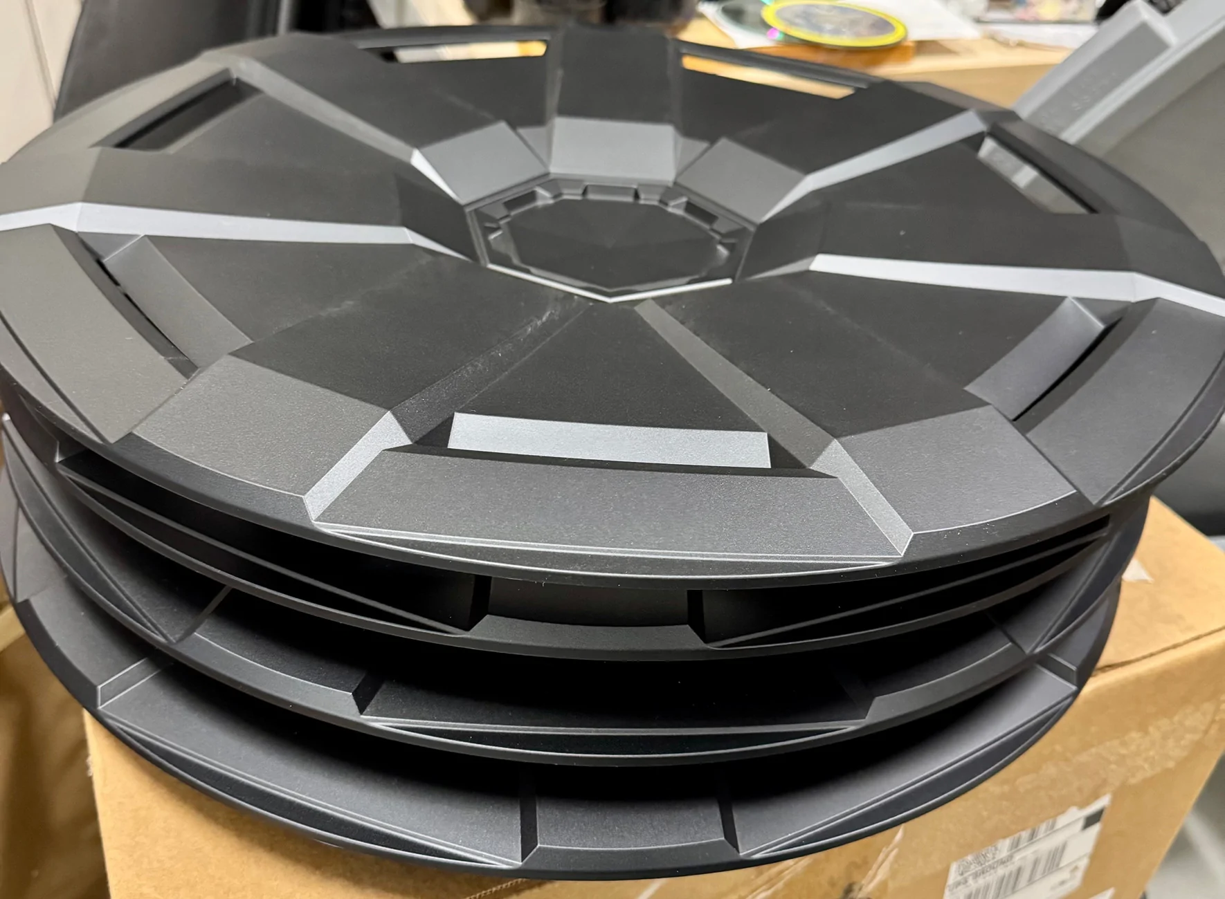 Tesla Cybertruck FS - 2025 Tesla Cybertruck 20" OEM Core Wheels & Pirelli Scorpion Tires - Complete Set w/ TPMS & Covers TESLA CYBERTRUCK CORE WHEEL COVERS 1