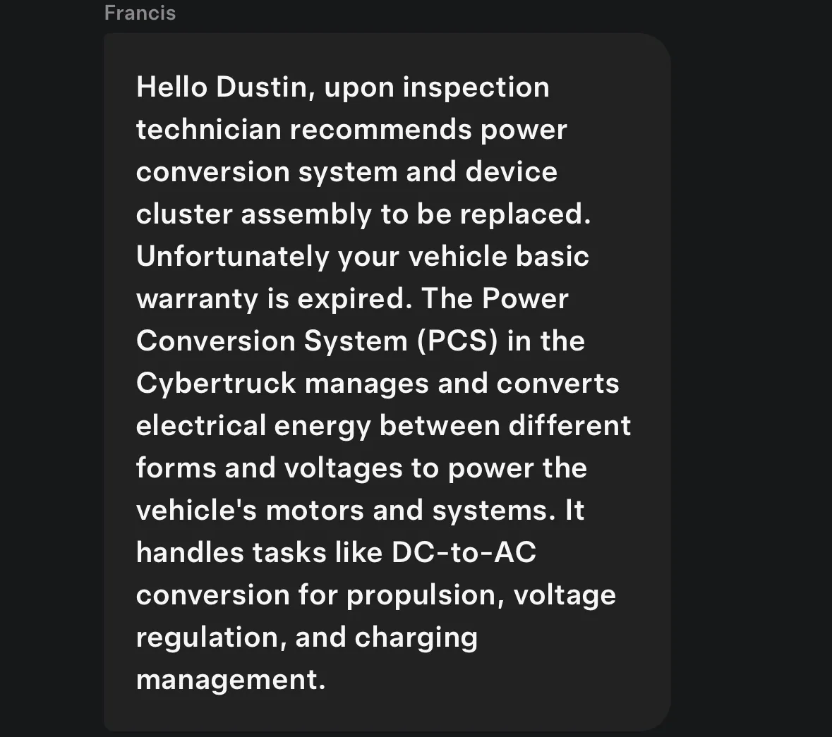 Tesla Cybertruck PCS Failure - Can’t charge at all IMG_7209
