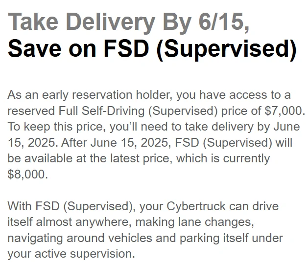 Tesla Cybertruck Reservation & FSD - use (buy) it or lose it ? 1768424792325-jm