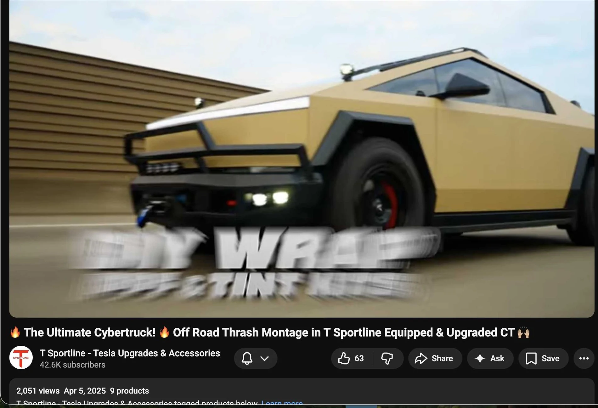 Tesla Cybertruck Introducing T Sportline CTX Extreme Duty Front Bumper with Integrated Winch (High-Output) & Lighting Bull bar T-sport