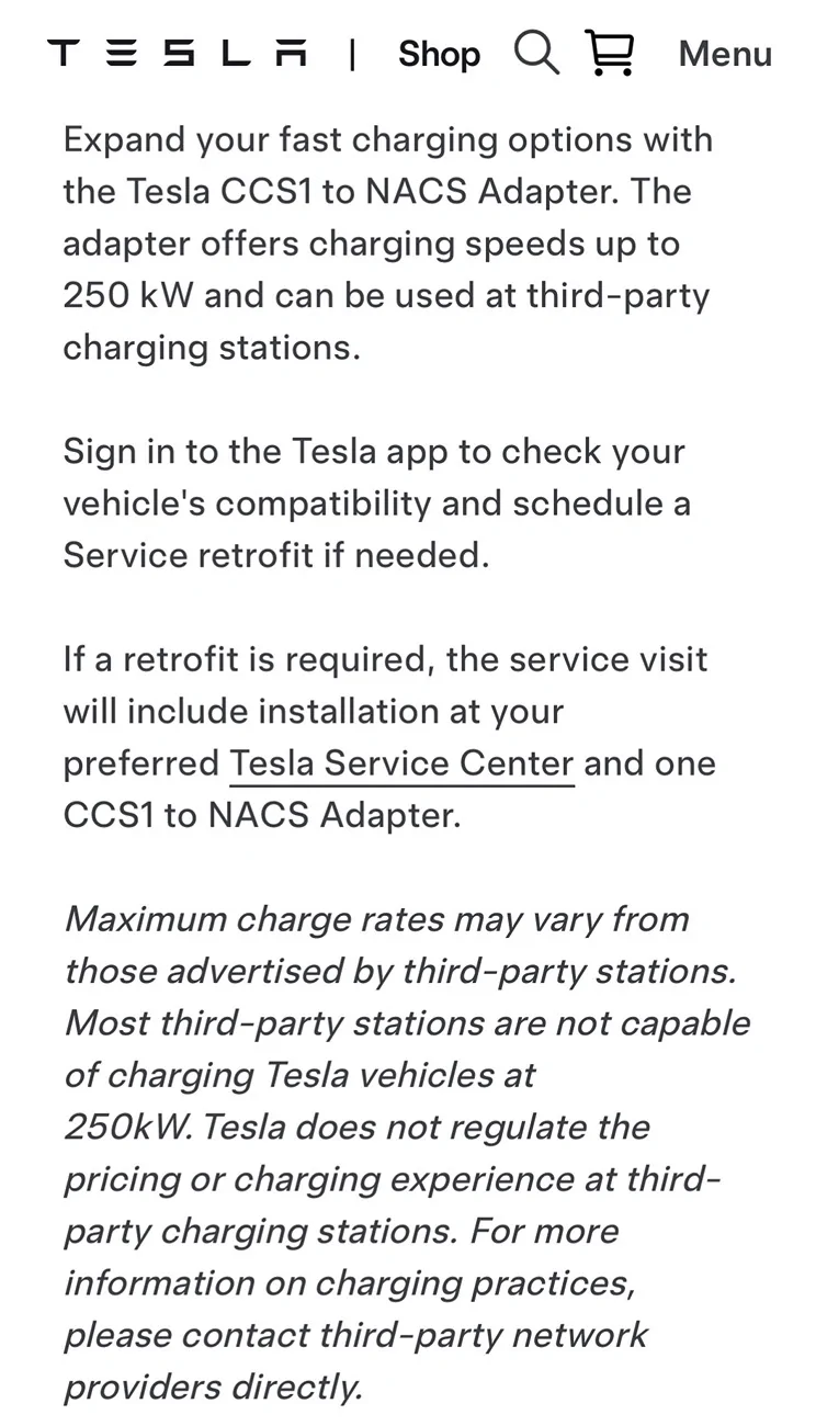 Tesla Cybertruck CCS1 to NACS Adapter for Cybertruck now available in Tesla Shop IMG_1854