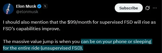 Tesla Cybertruck FSD going subscription only (one-time purchase no longer available after Feb 14) zimage11911