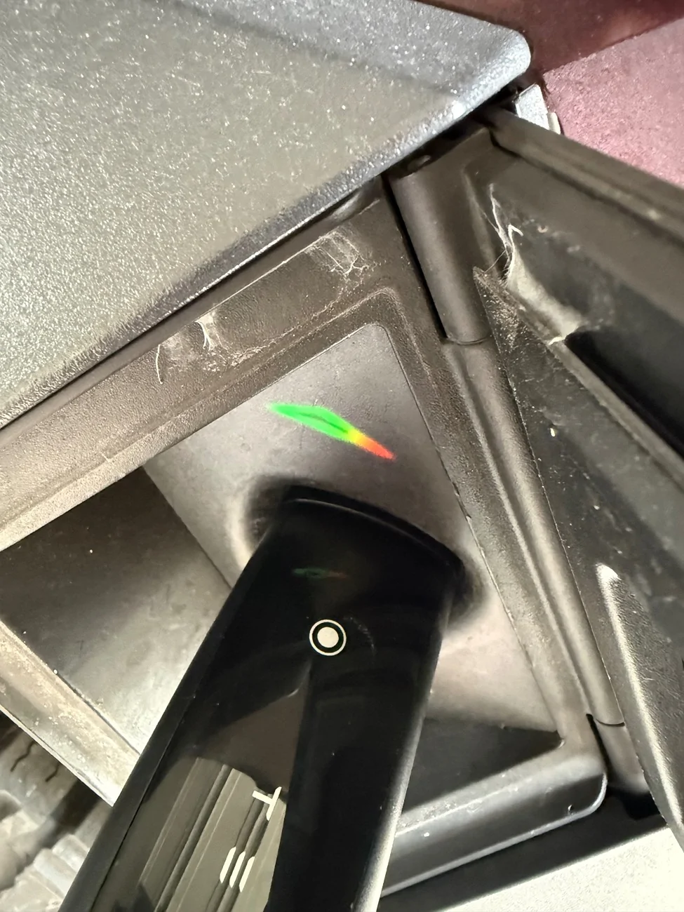 Tesla Cybertruck Charging port light turning weird colors IMG_1726