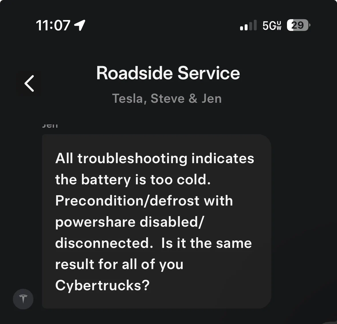 Tesla Cybertruck Back up power in this crazy freezing temp IMG_1130