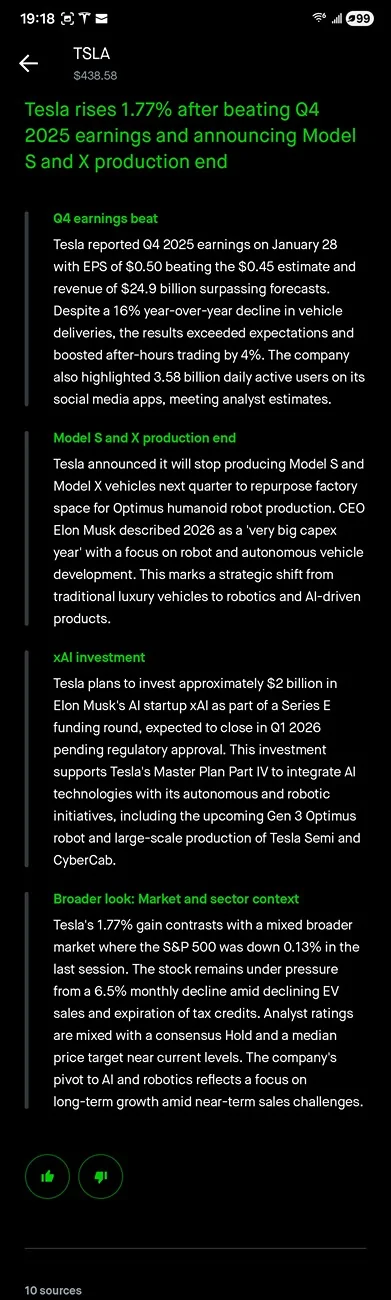 Tesla Cybertruck RIP: Model S and X production to end in Q2 2026! Screenshot_20260128_191811_Robinhood