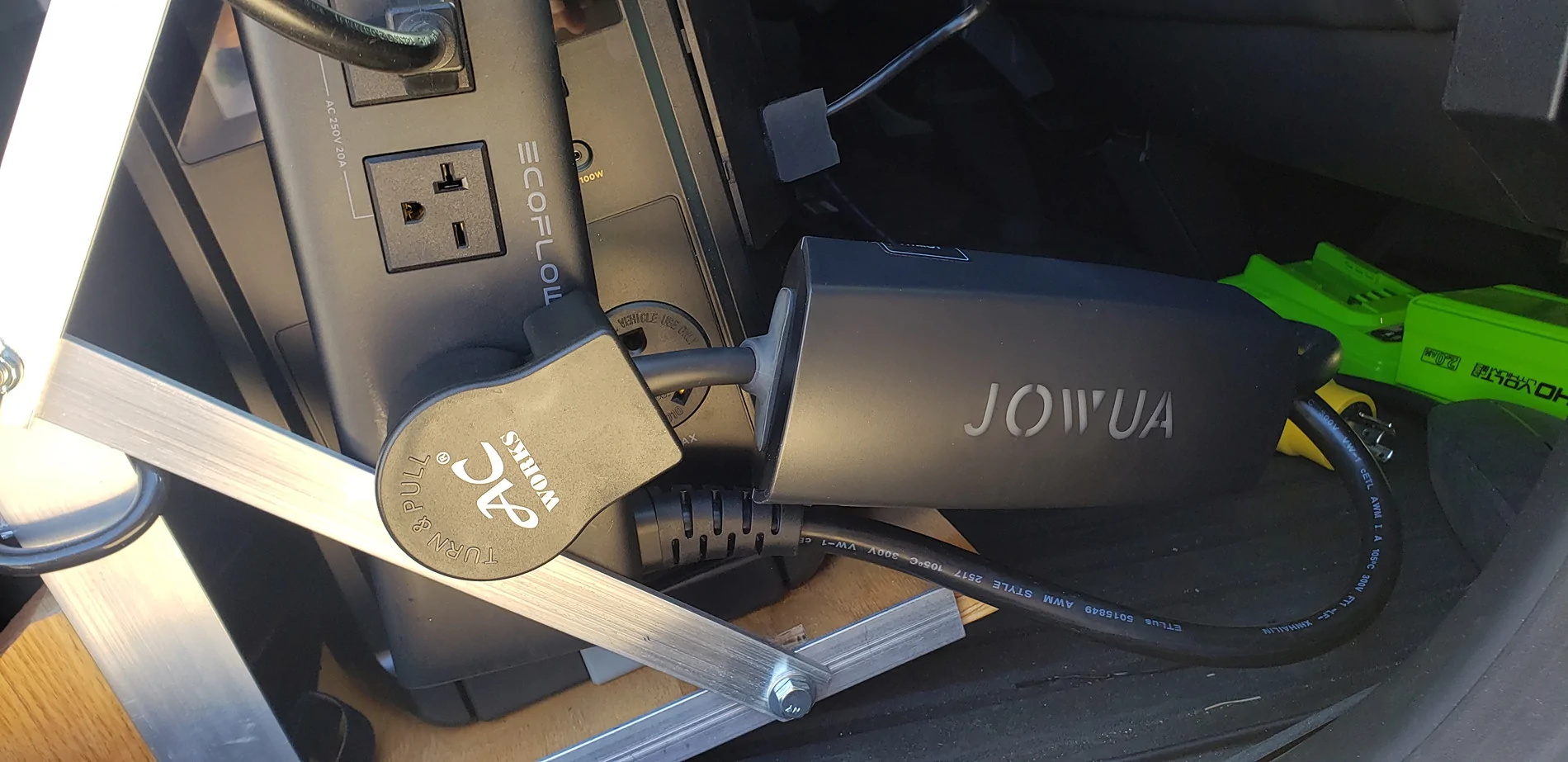 Tesla Cybertruck DIY L14-30 Angled Charging Adapter L14-30 Plugged in