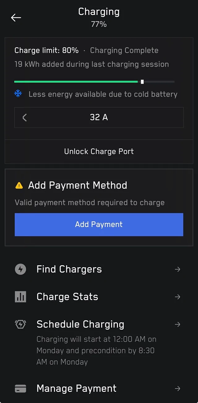 Tesla Cybertruck Anyone else having Tesla App issues? No pmt info, no chargers, no upgrades. IMG_7631