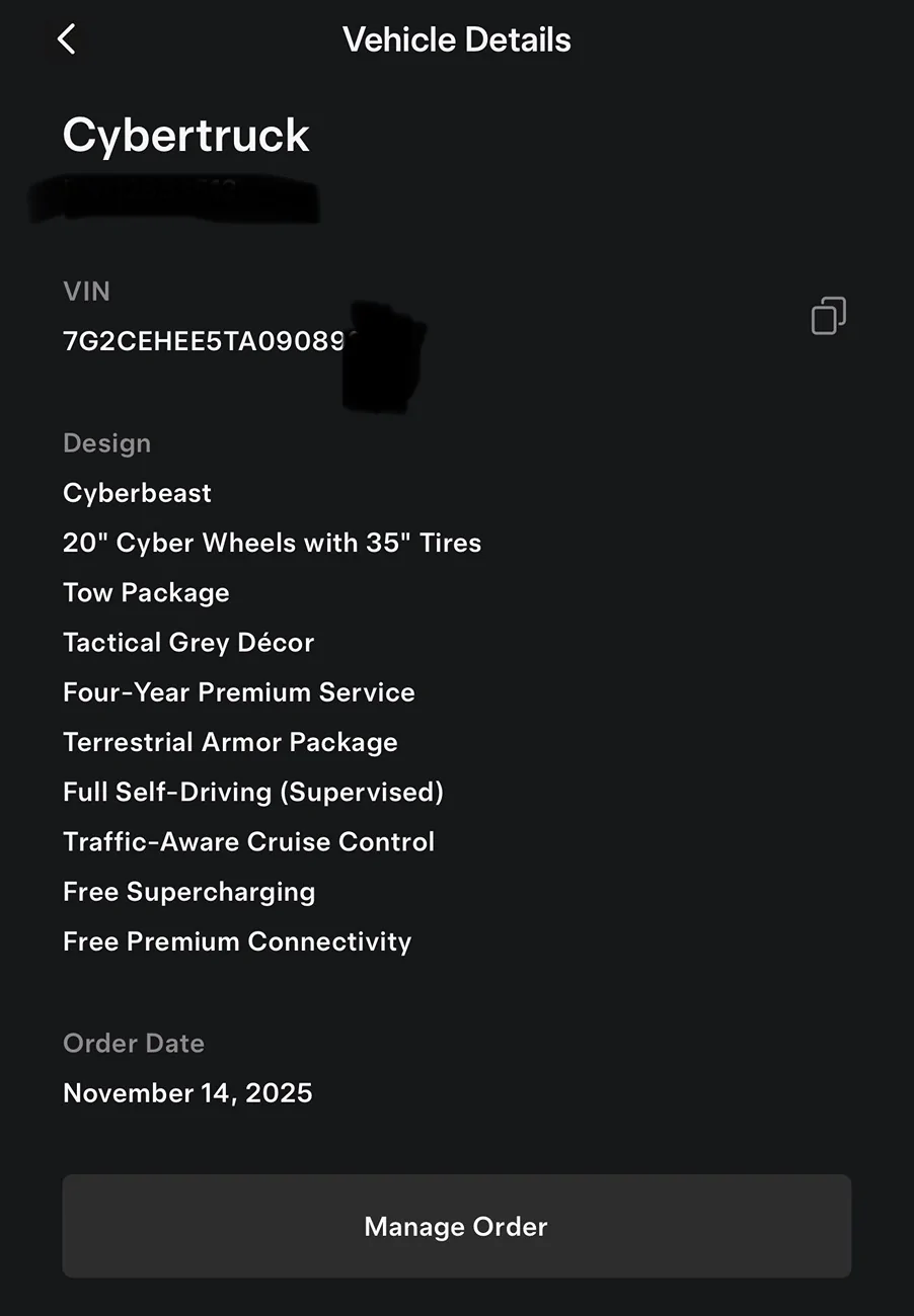 Tesla Cybertruck Has anyone RECEIVED a 2026 Cybertruck? IMG_1800