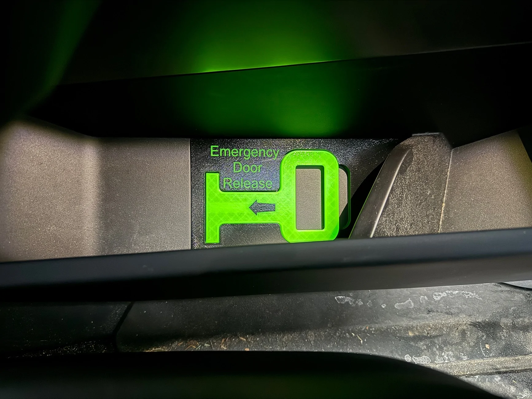Tesla Cybertruck Emergency Exit Rear Door Release Ideas IMG_7227