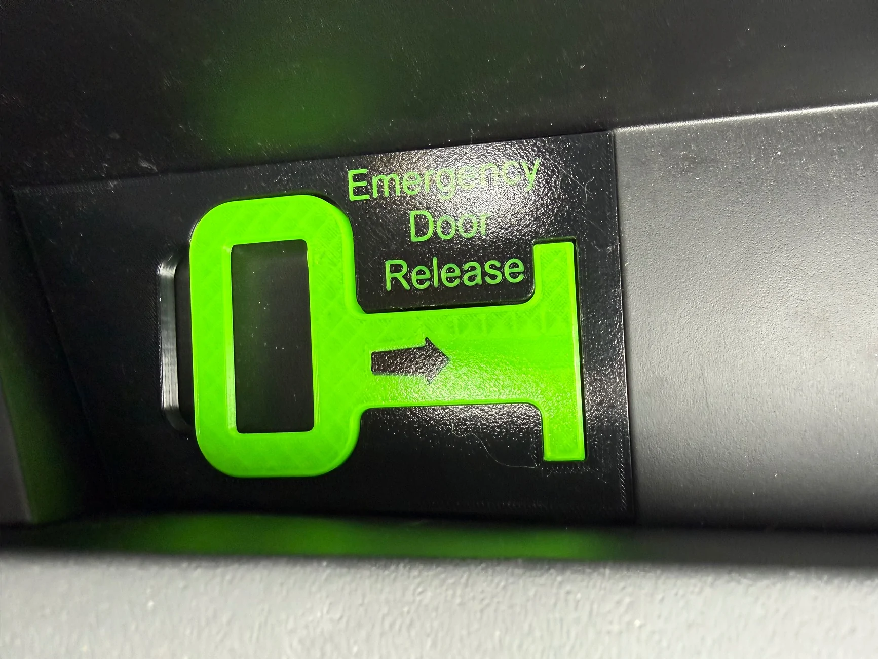 Tesla Cybertruck Emergency Exit Rear Door Release Ideas IMG_7225