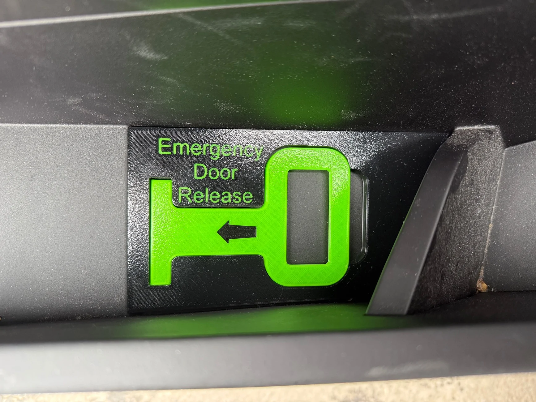 Tesla Cybertruck Emergency Exit Rear Door Release Ideas IMG_7226