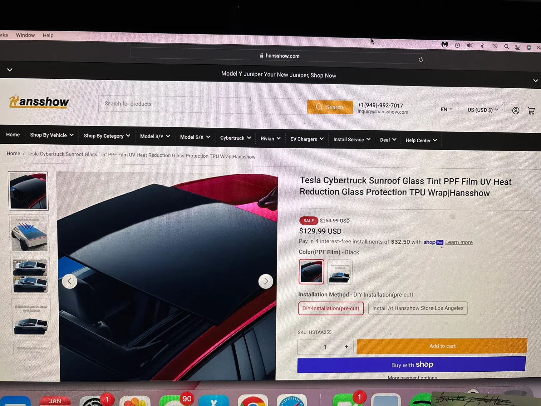 Tesla Cybertruck Glass roof tint PPF tempImagedty9p1