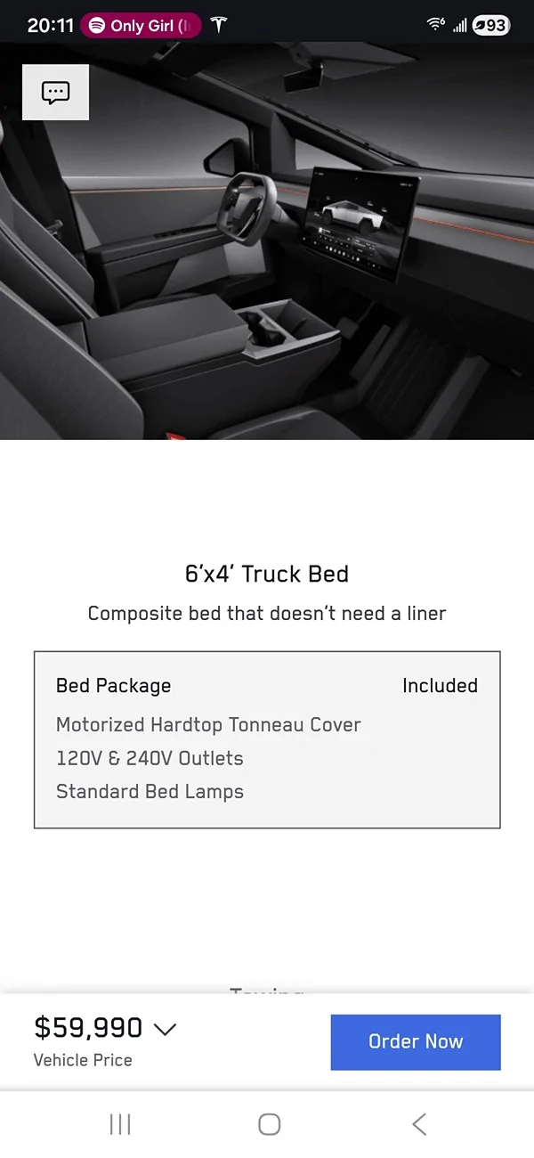 Tesla Cybertruck $59,990 Dual Motor AWD Cybertruck announced! (Estimated Delivery Date Now 2027!) Screenshot_20260219_201100_Chrom