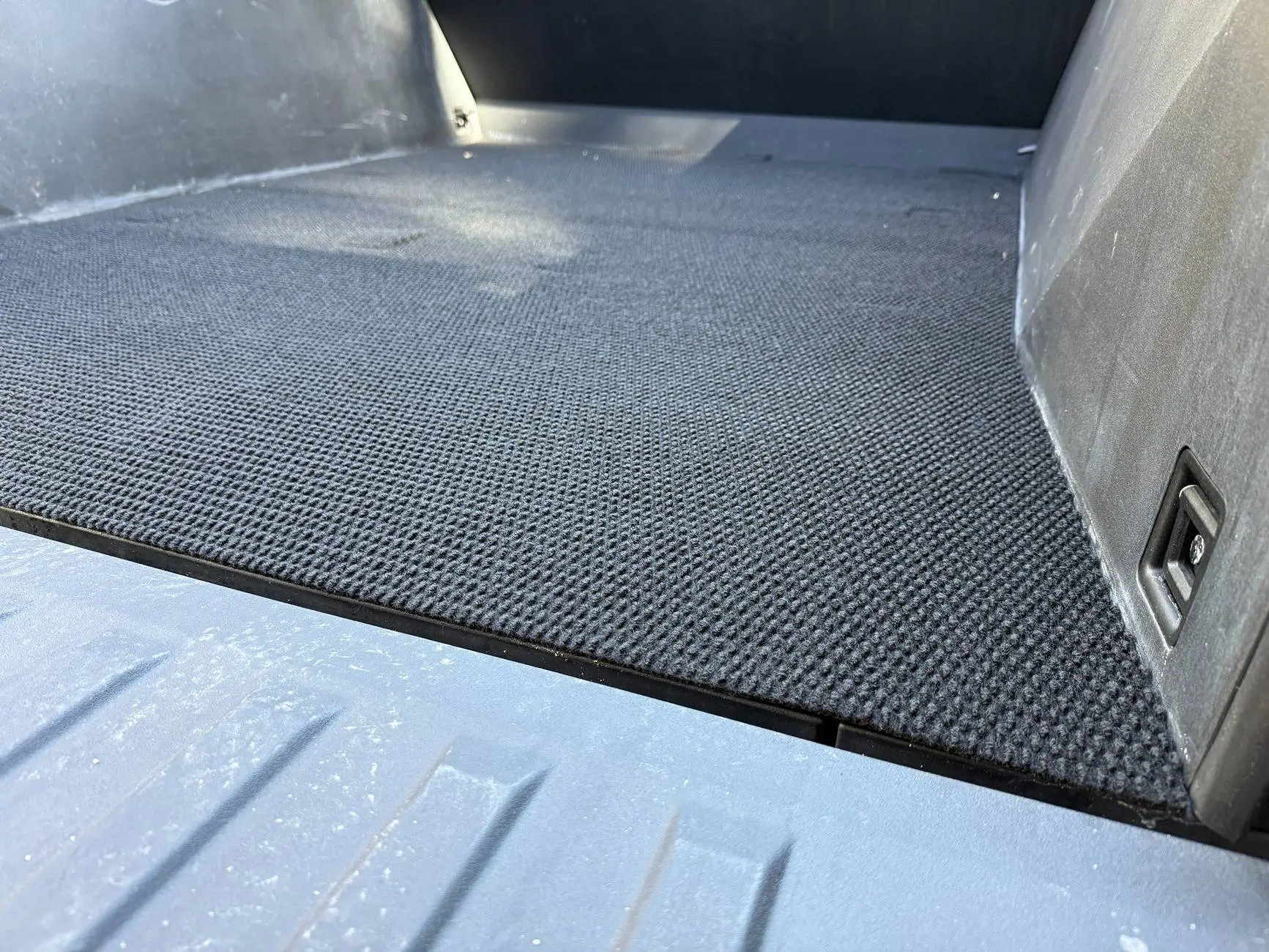 Tesla Cybertruck $100 Tesla OEM vault carpet Cybertruck Textile Mat IMG_3847
