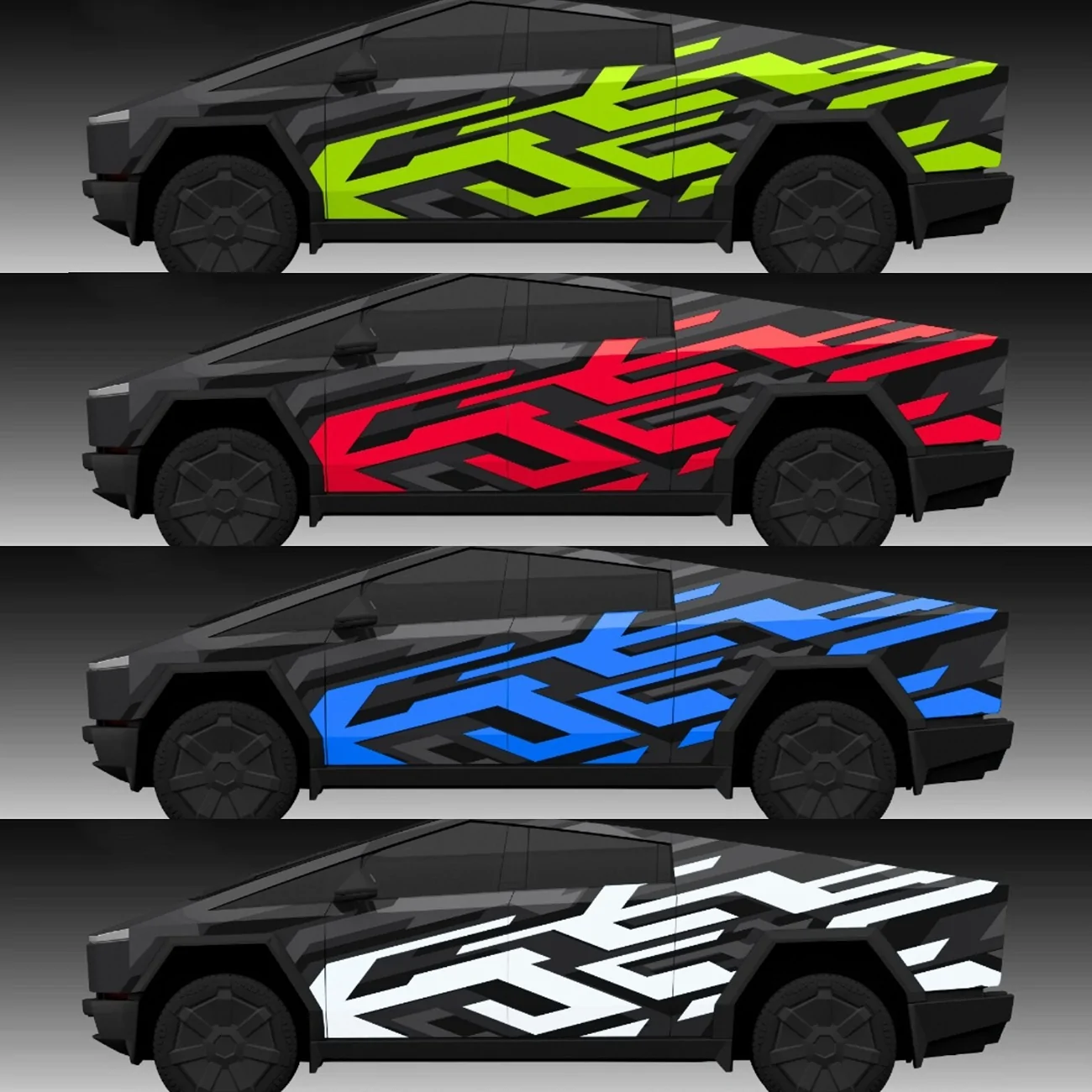 Tesla Cybertruck Custom One-of-One Cybertruck Wraps Built Just for You -- by DIY Wrap Club / TESBROS CT_design4