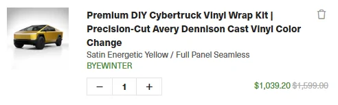 Tesla Cybertruck Crazy Good Deals on DIY Cybertruck Wrap Kits (from DIY Wrap Club / TESBROS) 1771881291844-