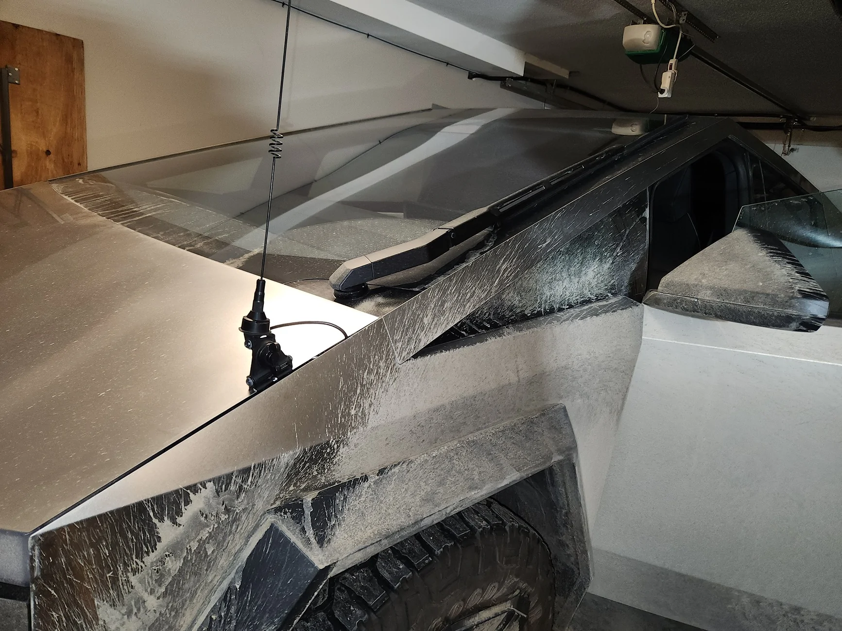 Tesla Cybertruck CB radio and antenna installed (PITA) 20250210_171424