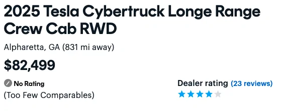 Tesla Cybertruck $59k CT - Short Term Ownership / Depreciation & Resale Value Discussion Screenshot 2026-02-26 at 12.33.13 PM