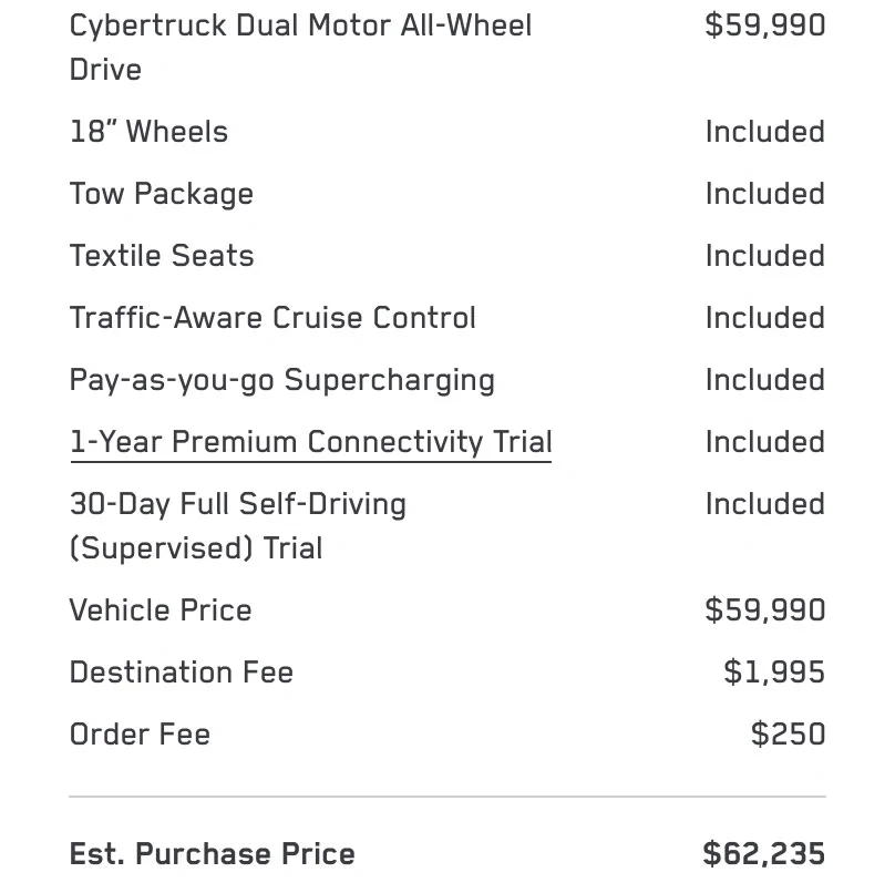 Tesla Cybertruck $59,990 Dual Motor AWD Cybertruck announced! (Estimated Delivery Date Now 2027!) Image 2-26-26 at 4.16 PM