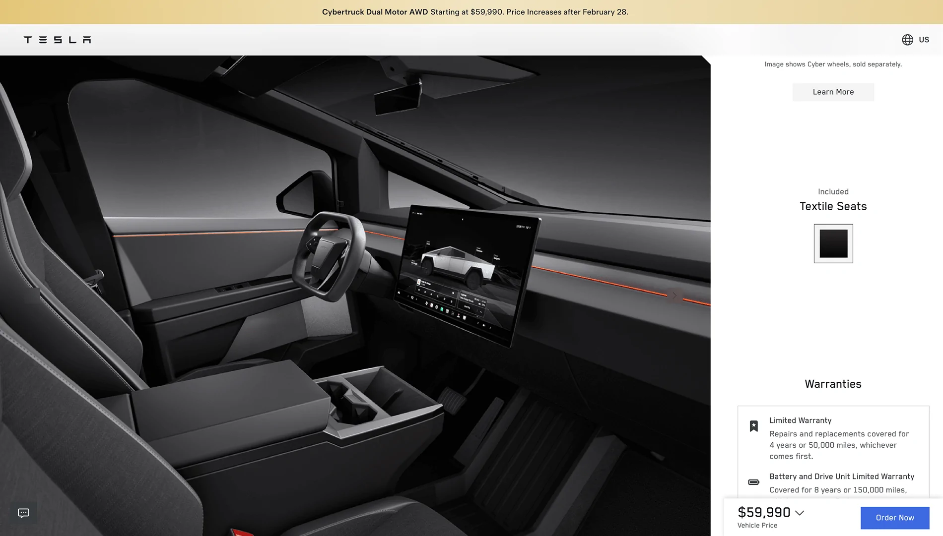 Tesla Cybertruck $59,990 Dual Motor AWD Cybertruck announced! (Estimated Delivery Date Now 2027!) Image 2-27-26 at 10.11 AM