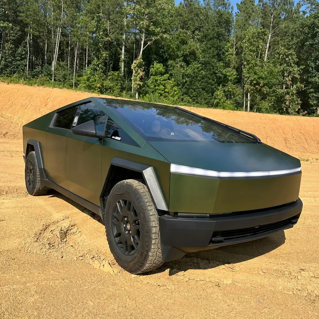 Tesla Cybertruck Crazy Good Deals on DIY Cybertruck Wrap Kits (from DIY Wrap Club / TESBROS) matte jade gold ct render 