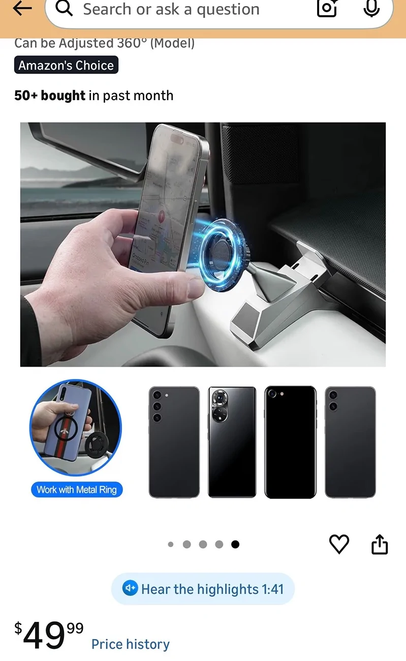 Tesla Cybertruck ELECFRESH Phone Mount for Tesla Cybertruck Fit for All Phone, Magnetic Phone Holder IMG_6093