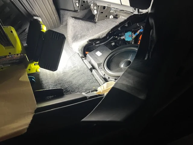 Tesla Cybertruck Simple Bass sound improvement using sound deadening material IMG_5782