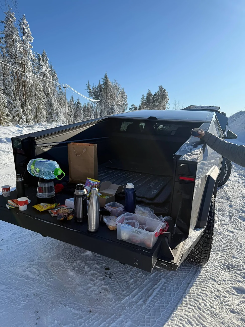 Tesla Cybertruck A winter trip to the forest at -23 degrees in the best truck! photo_2026-03-12_17-00-24