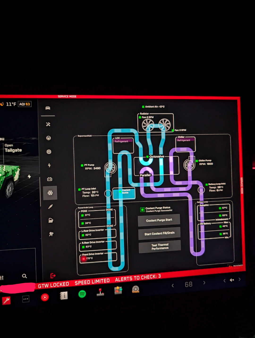 Tesla Cybertruck Power Reduced with Turtle Icon issue yxkIrid