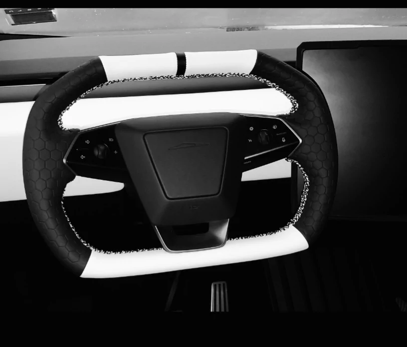 Tesla Cybertruck White/Black Steering Squircle Cover Screenshot_20260314-061917_Gallery