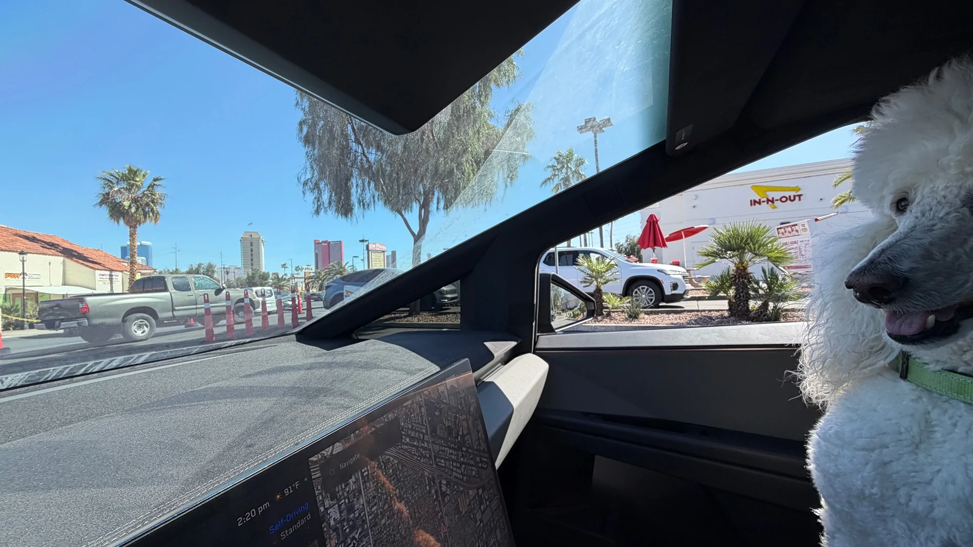 Tesla Cybertruck Am I the only one who’s discovered how incredibly useful FSD is in Long drive-through lines? In-N-Out you’ve met your match! IMG_2782