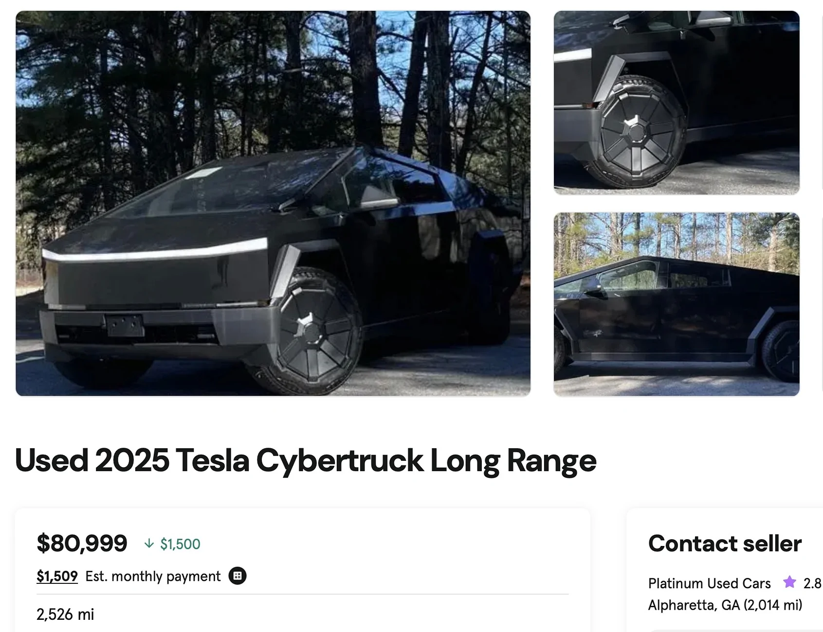 Tesla Cybertruck First RWD Cybertruck on Cars and Bids Auction. What do you think its worth? used2
