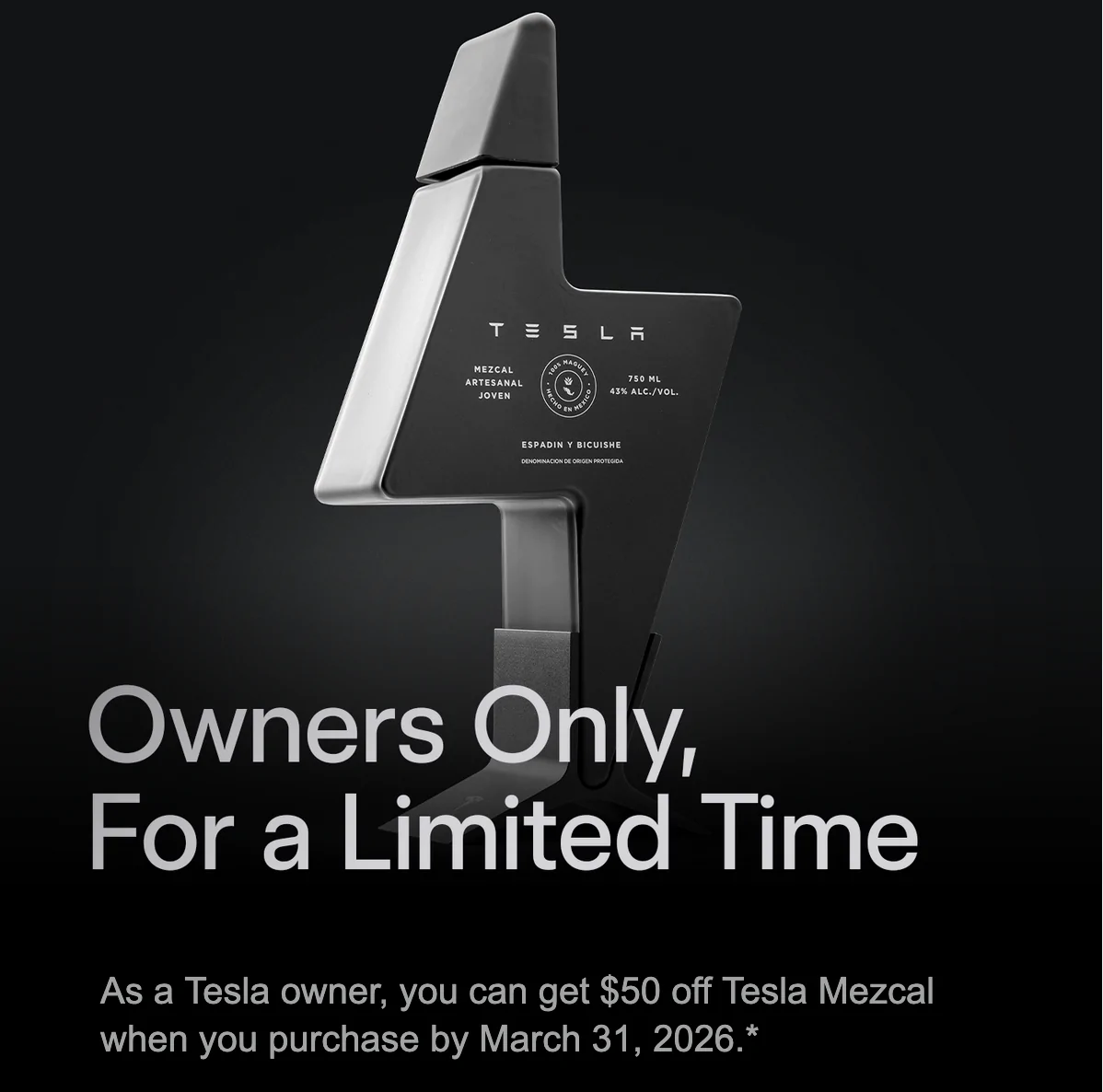Tesla Cybertruck Owners Get Tesla Mezcal $50 off Screenshot 2026-03-17 at 8.11.04 PM