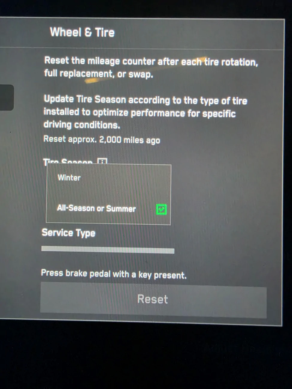 Tesla Cybertruck Changing to All Terrain Tires in the settings? 20260323_183646