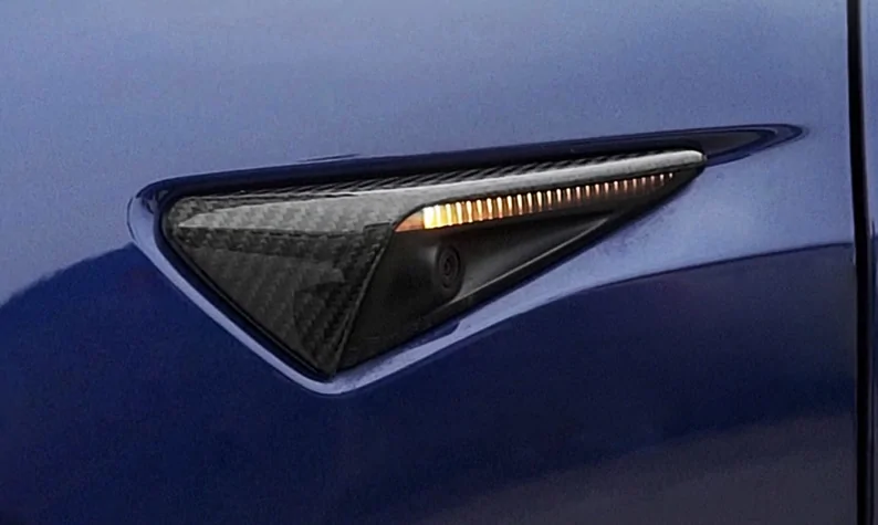Tesla Cybertruck Side Mirrors Turn Signals custom install IMG_2070