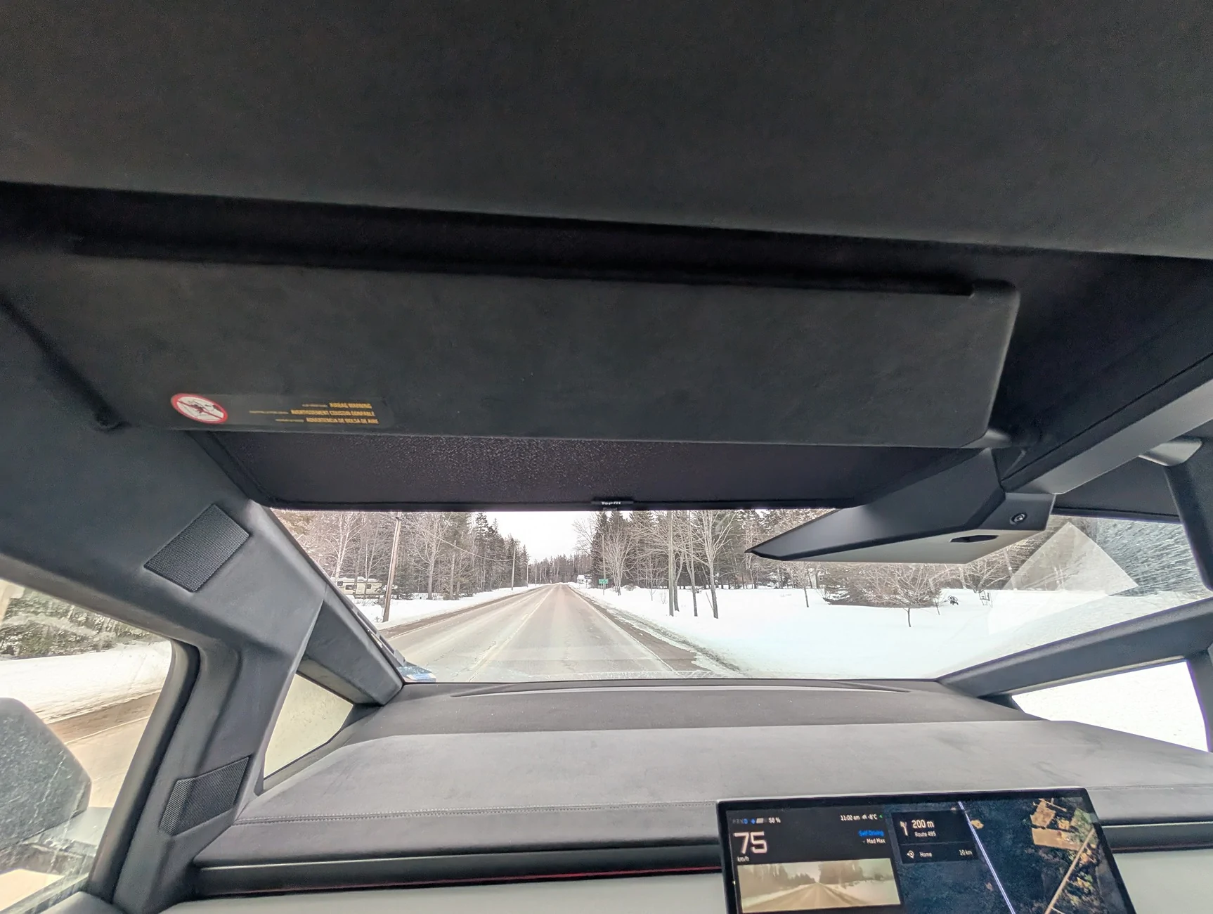 Tesla Cybertruck Sun Glare is Terrible Through the Front windshield PXL_20260221_150258604