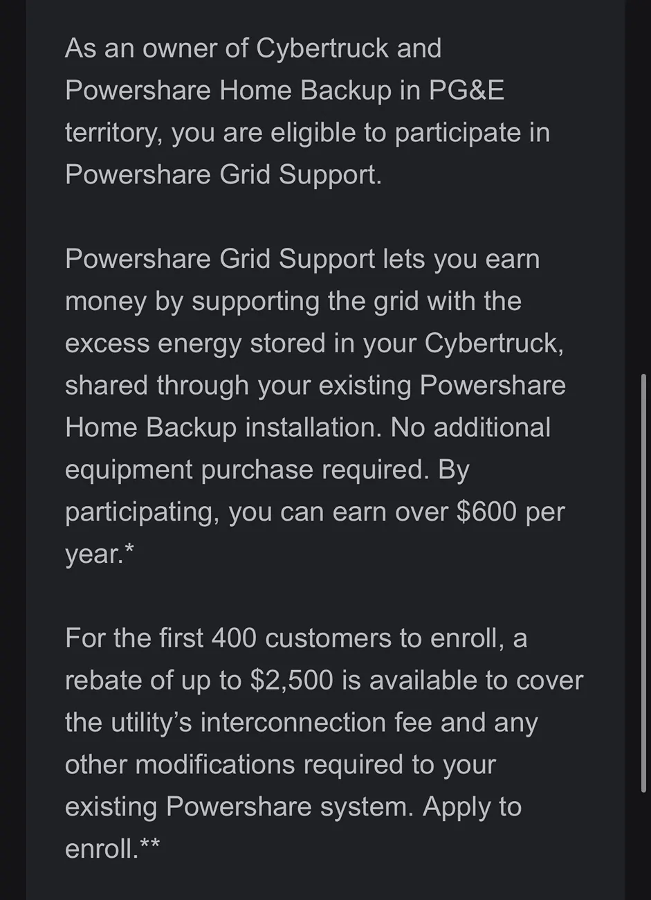 Tesla Cybertruck PowerShare Grid Support IMG_1029