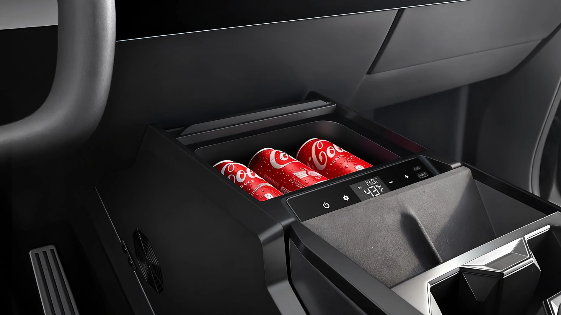 Tesla Cybertruck 🚀Officially Launched- The Ultimate Cybertruck Center Console Fridge! Installed Look