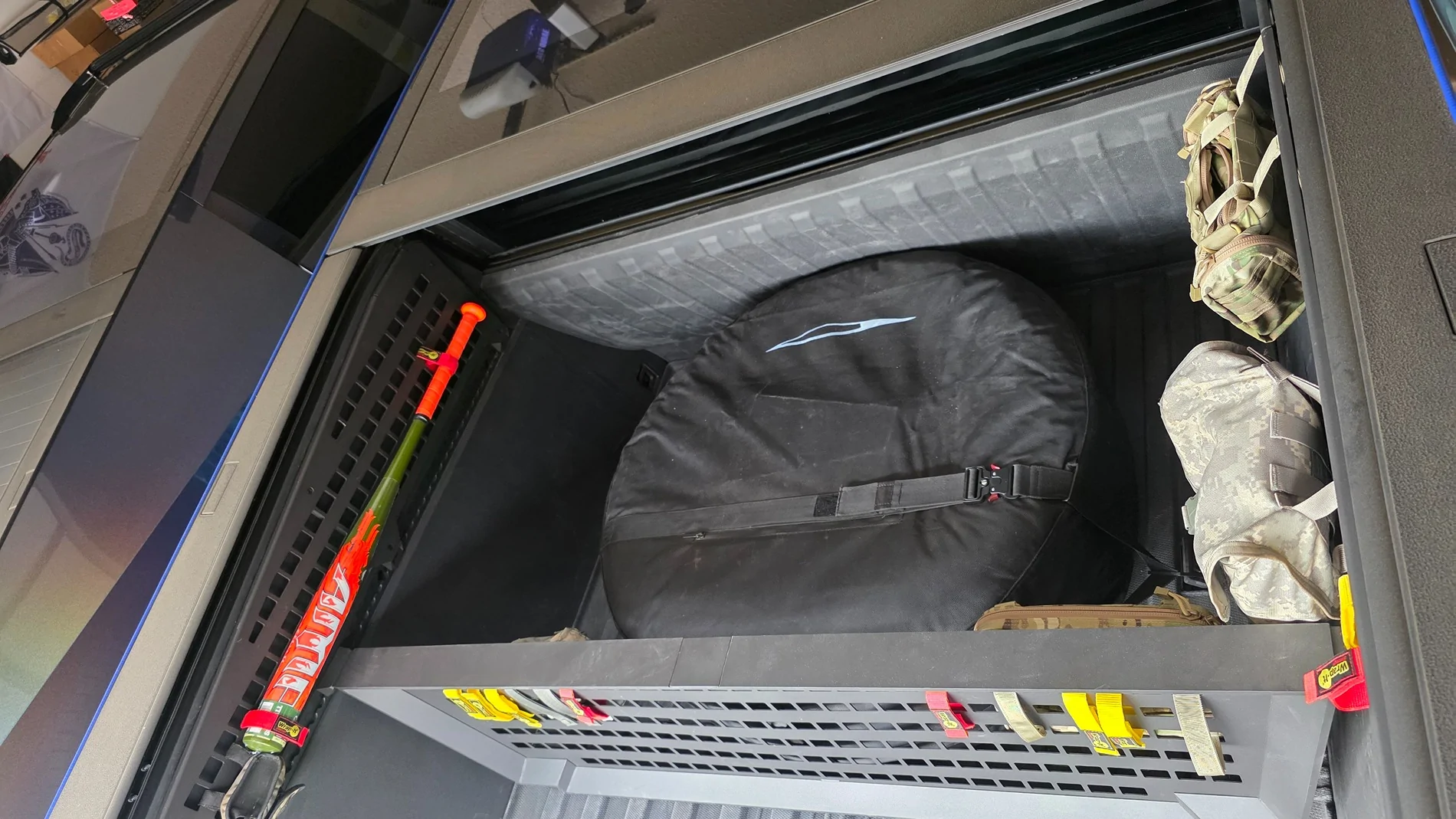 Tesla Cybertruck Vault Storage - what do you carry in your bed at all times?? Show me yours and I'll show you mine 20260404_081733