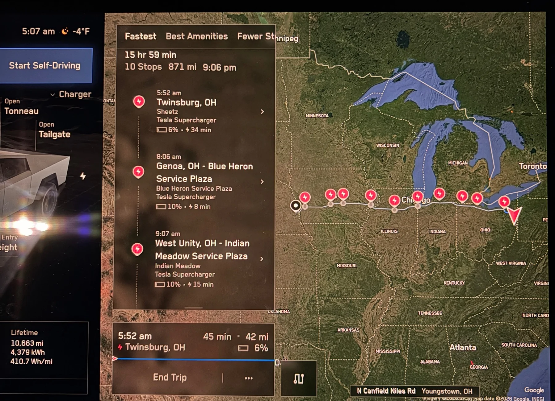 Tesla Cybertruck CHARGING THE BEAST ….11 stops in 1,000 miles trip from Dallas to Florida IMG_2332